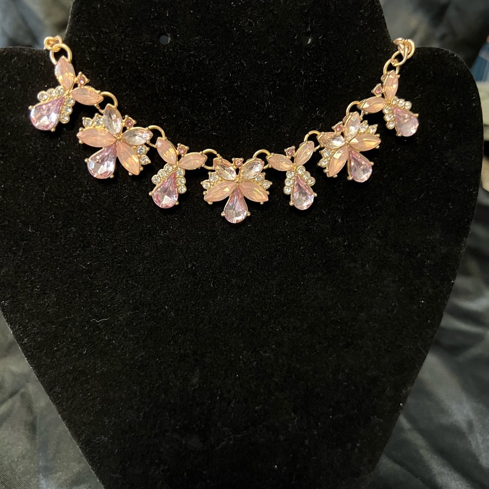 liz & co. Pink and Gold Floral Necklace
